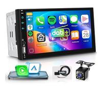 Rimoody DAB+/DAB Autoradio 2 Din con Wireless Carplay Android Auto iOS/Android Mirror Link 7 Pollici Touchscreen Autoradio con Bluetooth FM Radio Dab/USB/EQ Controllo del Volante Telecamera Posteriore