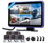 Rimoody Digitale Wired Telecamera Posteriore 5 Camera kit con 10.1 Pollici IPS Monitor con 5M+15M cavo, Telecamera Posteriore IP68 Impermeabile, Visione Notturna, Image Flip, BSD, Loop Video, DVR