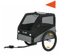 Rimorchio Bici Per Cani Taglia Media Pieghevole In Metallo E 600d Oxford Copertura Sfoderabile, Grigio