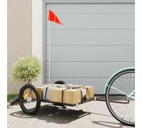 Rimorchio da Bici Nero 135x68x37 cm in Ferro