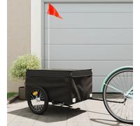 vidaXL Rimorchio da Bici da Carico Nero 45 kg in Ferro