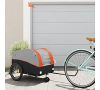 Rimorchio da Bici Nero e Arancione 45 kg in Ferro
