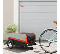 Rimorchio da Bici Nero e Arancione 45 kg in Ferro
