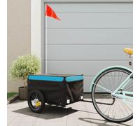 vidaXL Rimorchio da Bici da Carico Nero e Blu 30 kg in Ferro