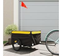 vidaXL Rimorchio da Bici da Carico Nero e Giallo 45 kg in Ferro
