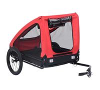 Rimorchio da Bici per Animali Domestici Rosso e Nero