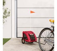 VIDAXL - Rimorchio Da Bici Per Animali Rosso Oxford E Ferro - SPEDIZIONE GRATUITA