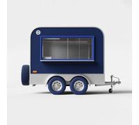 Rimorchio del cibo di strada con il carretto di hot dog e del gelato, camion mobile del caffè, completamente attrezzato per la vendita commerciale ed eventi