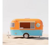 Rimorchio dell'alimento con il carrello del caffè e del gelato, camion mobile dell'alimento per gli eventi, stazione di vendita di hot dog con attrezzatura commerciale della cucina
