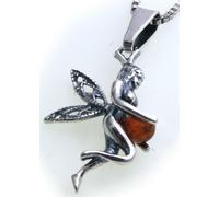 Rimorchio Elfo Ambra Vero Argento 925 Fatine Sterling Angelo Custode Nuovo