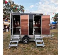 Rimorchio mobile da bagno per matrimoni rimorchio toilette portatile per cantieri rimorchio da bagno di lusso per grandi eventi all'aperto ultimo intervento