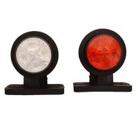 Rimorchio Parafango Traino Bianco Rosso 8 LED marker lights 2pcs 12V Camion Bus