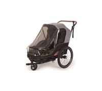 Rimorchio bici bambini 2 posti 2 in 1 con kit pedonale Bobike ( Grigio e nero )