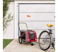 Rimorchio per bicicletta per cani, arancione e grigio, in tessuto Oxford e ferro, pieghevole, con rete, parapioggia, freno, cestino, borsa per cani e gatti di piccola taglia, per passeggiate
