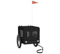 Rimorchio per bicicletta per cani, in tessuto Oxford, ferro, pieghevole, con finestre a rete, parapioggia e freno, 63 x 123 x 66 cm, portata fino a 45 kg, ideale per passeggiate, attività all'aperto