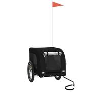 Rimorchio per bicicletta per cani, in tessuto Oxford, ferro, stabile, pieghevole, con finestra a rete e parapioggia in PVC, 124 x 65 x 66 cm, portata 45 kg, ideale per escursioni, attività all'aperto