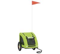Rimorchio per bicicletta per cani, verde, in tessuto Oxford e ferro, pieghevole con rete e parapioggia, 124 x 53 x 53 cm, portata 30 kg, ideale per attività all'aperto, passeggiate, viaggi e visite al