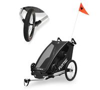 Rimorchio per biciclette FUXTEC FX-FA1S nero con ruota jogger