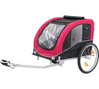 Rimorchio per biciclette per cani 75 × 86 × 80/145 cm nero/rosso