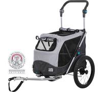 Rimorchio per cani 58 × 93 × 74/114 cm grigio