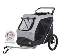 Rimorchio per cani 74 × 95 × 103/143 cm grigio