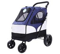Rimorchio per passeggino per cani disabili Passeggino per animali domestici Carrello per cani a quattro ruote Pieghevole con grande spazio con cuscinetto 55 kg per uso in uscita Sospensione grande a