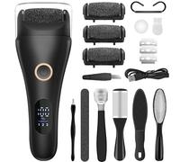 Rimozione calli elettrico velocità regolabile, rimozione calli elettrico con 3 rulli intercambiabili IPX5, indicatore LED e luce, set di pedicure per manicure pedicure