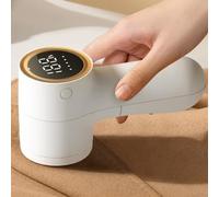Rimozione dei pelucchi per vestiti, rasoio per tessuti aggiornato con display a LED intelligente, efficiente rimozione dei pelucchi per maglioni, mobili, divano, uso domestico (bianco)