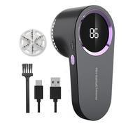 Rimozione elettrica dei Pelucchi, Rasoio per Tessuti Harmyx, Rasoio a Bolle Ricaricabile per Vestiti e mobili, Luce LED, Ricarica USB, debobbler con Doppia Protezione (Nero)