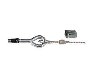 Rimuovere per montaggio a soffitto, mulitschlinge con ancoraggio per calcestruzzo diametro 2 mm con 3 m di corda e fune metallica a forma di castello, 1 Set, 480521