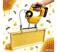 Rimuovi Api Elettrico, Strumento Professionale per Apicoltura, Nove Velocità Variabili Da 600 a 2000 Bpm, Morsetto Di Fissaggio Sicuro Da 25-30 Mm, Impugnatura Ergonomica Doppia(Yellow,2*Battery)