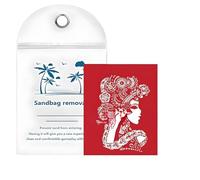Rimuovi sabbia da spiaggia, gomma portatile per la pulizia della sabbia, 14 x 14 x 1,3 cm, detergente delicato sulla pelle, accessorio per le vacanze sicuro per donne e bambini, Multicolore, Chinese