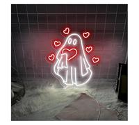 RIMVOI Be My Boo Ghost Neon Light, adatta per camera da letto, ival, e, 55 cm