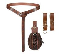 rinascimentale, accessorio per cosplay dei pirati medievali per LARP, set da escursionismo in sughero, portafogli, per donne, adulti, convenzioni, teatro, palcoscenico, marrone