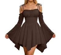 Rinascimentale Vestito Fata Donna A Linea Spalle Scoperte Strega Halloween