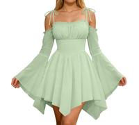 Rinascimentale Vestito Fata Donna A Linea Spalle Scoperte Strega Halloween