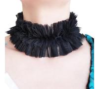 Rinascimenti Vintage A Strati Stratificati In Mesh Falso Colletto Rouff A Scialle Sciarpa Costume Oggetto