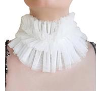Rinascimenti Vintage A Strati Stratificati In Mesh Falso Colletto Rouff A Scialle Sciarpa Costume Oggetto