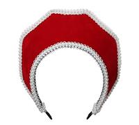 Rinascimento medievale Tudor Queen Headpiece per donna Anna Bolena Fascia Elizabettiano Royal Coronet Hood Tiara Hat (Rosso-2)