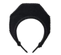 Rinascimento medievale Tudor Queen Headpiece per donna Anna Bolena Fascia Elizabettiano Royal Coronet Hood Tiara Hat (Nero-3)