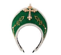 Rinascimento medievale Tudor Queen Headpiece per donna Anna Bolena Fascia Elizabettiano Royal Coronet Hood Tiara Hat