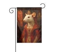 Rinascimento topo bianco nobile donna con corona bandiera da giardino 30 x 45 cm verticale su entrambi i lati casa colonica vacanze decorazioni esterne bandiera cortile