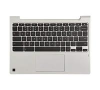 Rinbers Custodia superiore per laptop Palmrest con tastiera US e touchpad di ricambio per Lenovo Chromebook 11 C330 5CB0S72816 5CB1B77634 Bianco