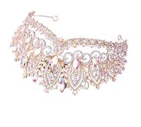 Rinestone Tiara per donne festa nuziale sposa sposa strass corona accessori per capelli oro 1