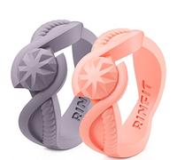 Rinfit Anelli in silicone da donna - Anello in silicone da donna - Anelli da sposa o promessa - Fedi nuziali in silicone da donna - Collezioni di diamanti rotondi e pera, Silicone, Nessuna pietra