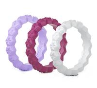 Rinfit Anelli in silicone da donna, sottili e impilabili, anelli di fidanzamento in gomma, collezione Stars