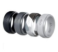 Rinfit Anelli in silicone da uomo, in silicone, da uomo, anelli in silicone, anelli in gomma, ideali per sport, allenamento ed esercizi, collezione Infinity, colore grigio mimetico, misura 12