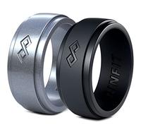 Rinfit Anelli in silicone per donne e uomini, set di fedi nuziali in gomma, per lui e lei, anelli in silicone abbinati per coppie, collezione Infinity, 5 UK, Silicone, Nessuna pietra preziosa