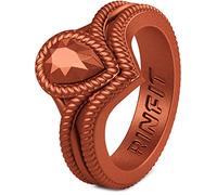 Rinfit Rings - Fedi nuziali in silicone da donna, confezione da 2 pezzi, per matrimonio da donna, design americano, in attesa di brevetto, taglia 4-10, Rame, 4