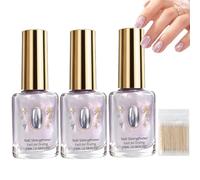 Rinforzante per unghie Lilac Glossy Mirror, smalto trasparente invisibile ad asciugatura rapida, smalto per la cura delle unghie viola chiaro per uso domestico e saloni di bellezza (3pcs)